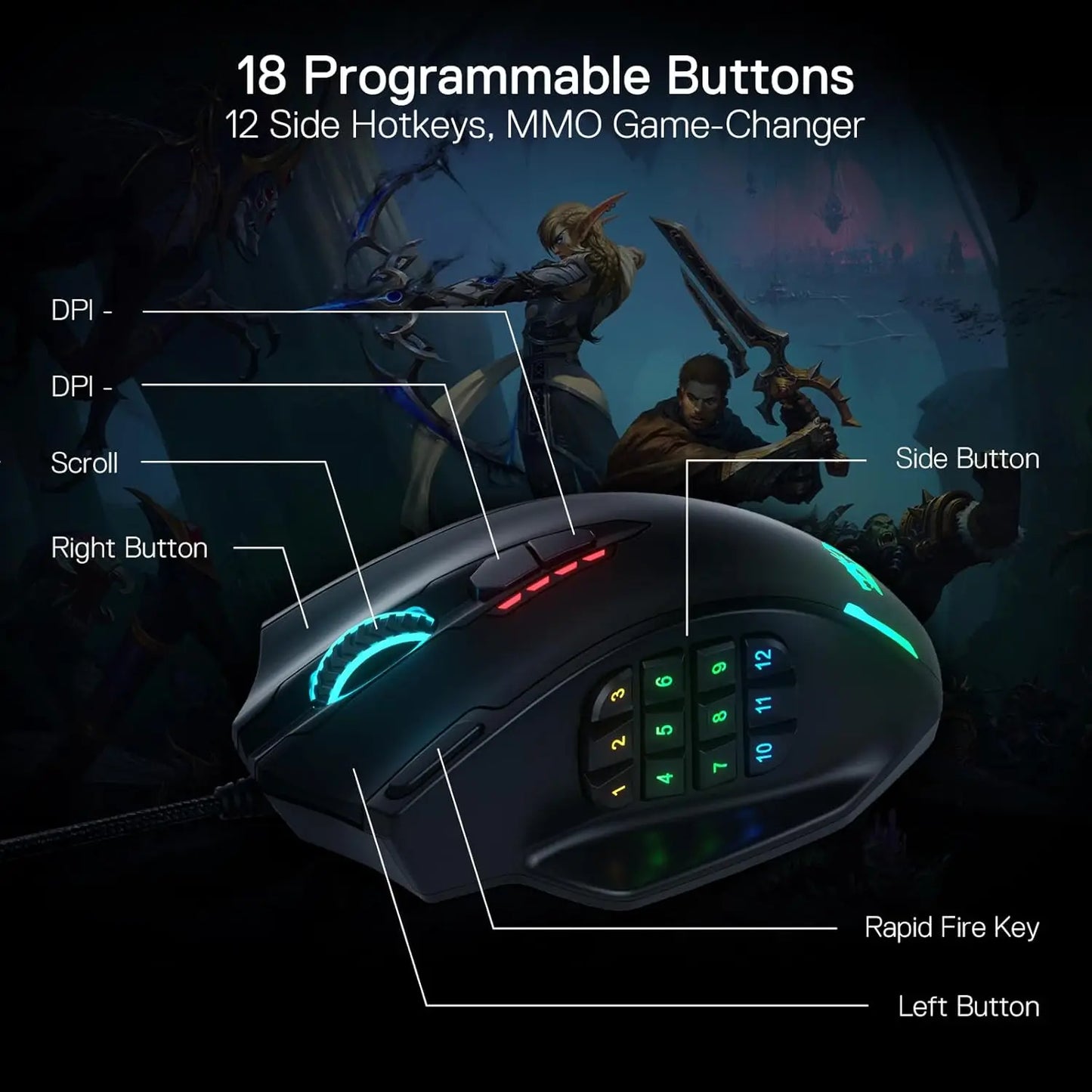 Souris Gaming Filaire RGB Redragon M908