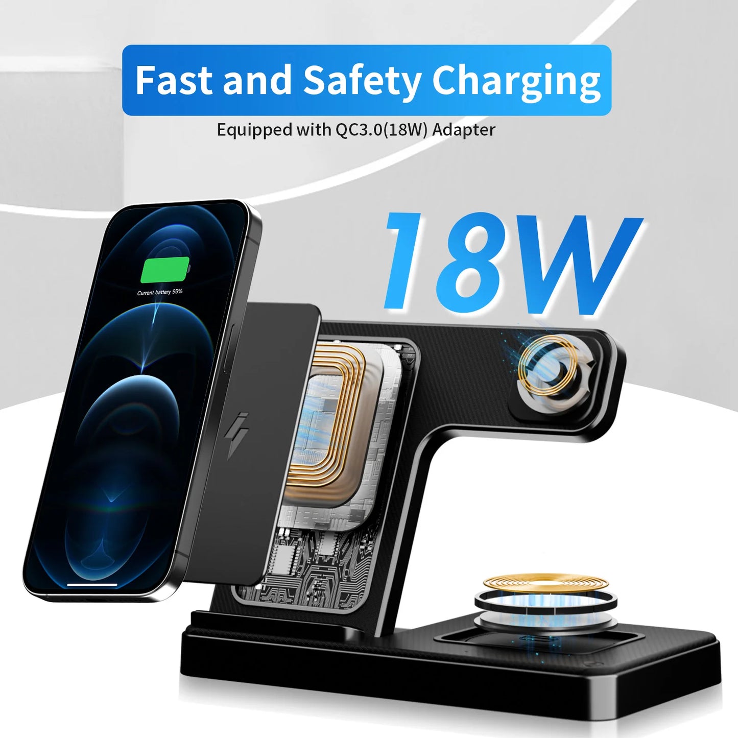 3-in-1 magnetische kabellose Ladestation