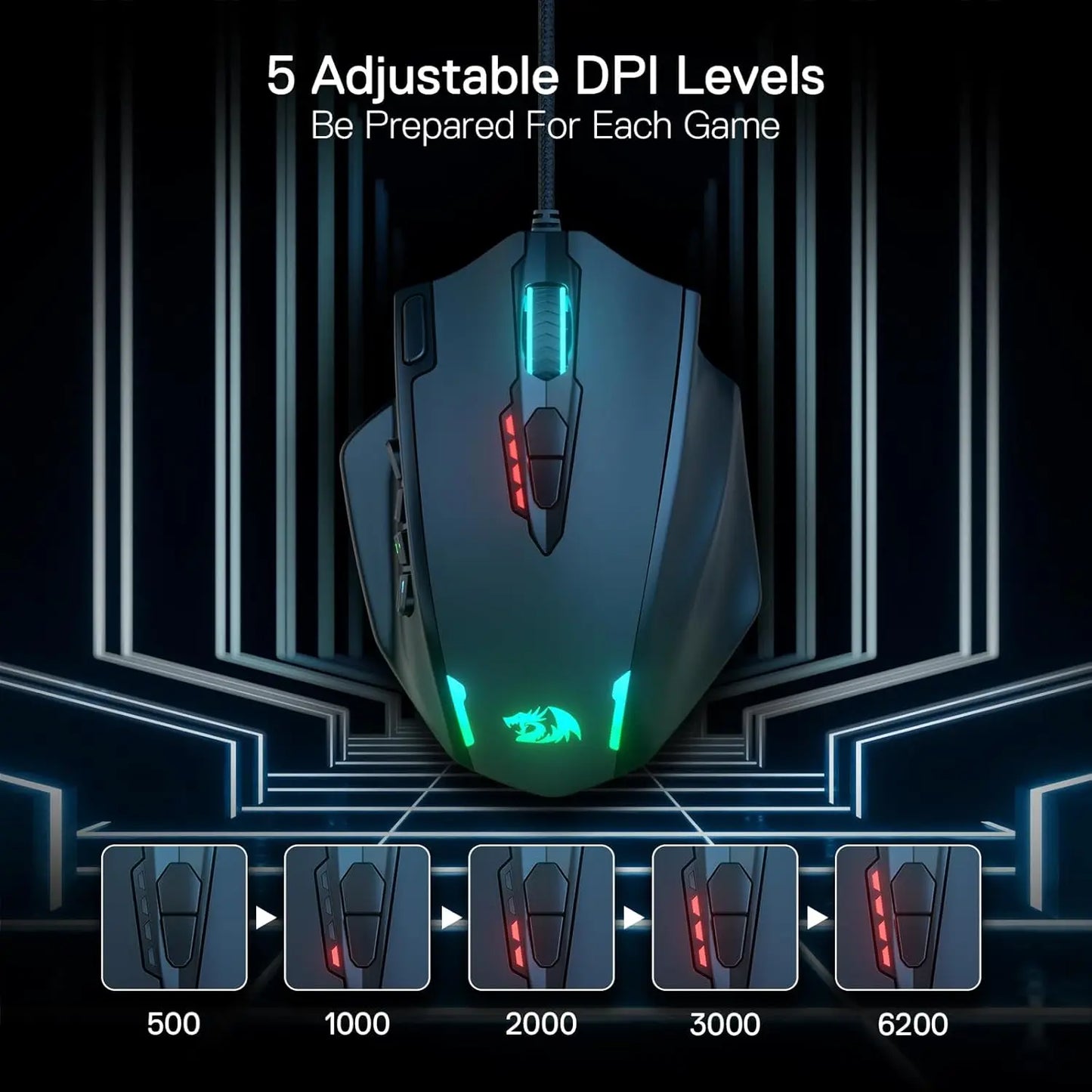 Souris Gaming Filaire RGB Redragon M908